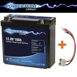 Powertech Deep Cycle Battery 12.8V 18Ah Lithium LiFePO4 Sealed Power SB2212 New - Picture 1 of 9