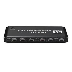 2x2 4K 60Hz USB 3.0 HDMI KVM Switch Hub With Keyboard Hotkey Extended Display A - Photo 1/11