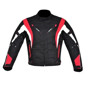 Chaqueta de motocicleta para hombre impermeable Cordura CE blindada roja - Imagen 1 de 3