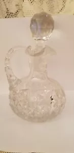 ANTICA BOTTIGLIA CRUET IN VETRO TAGLIO BRILLANTE AMERICANA HAWKES FIRMATA - Foto 1 di 7