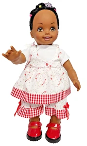 Vestido y sombrero vintage afroamericano 16" Mattel bebé niña muñeca 1994 único en su clase - Imagen 1 de 10