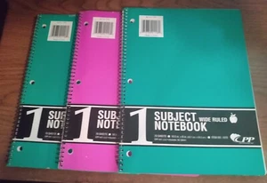 Lot of 3 CPP, 1 Subject, Wide Ruled, 70 Sheet Notebooks NEW - Picture 1 of 2