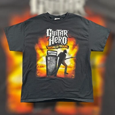 Camiseta Oficial Y2K Vintage Guitar Hero World Tour Ampeg XL Foto 1 de 4
