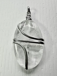 PENDENTIF ARGENTÉ QUARTZ POLI - 4 x 2,6 cm - Imagen 1 de 2