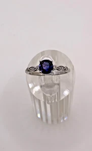 Rare Natural Sapphire Color Changing Ring. Blue to Purple. 14K WG w/Diamonds EGL - Picture 1 of 20
