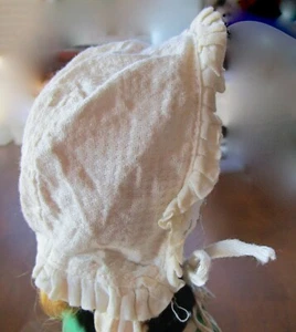 ANTIGUO CAPÓ DE TELA 1910-1920 para MUÑECA PEQUEÑA hecha a mano - Imagen 1 de 3