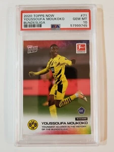 YOUSSOUFA MOUKOKO 2020-21 TOPPS NOW BUNDESLIGA #71 PSA 10 Low Pop Rookie RC BVB - Picture 1 of 2