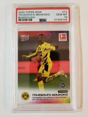 YOUSSOUFA MOUKOKO 2020-21 TOPPS NOW BUNDESLIGA #71 PSA 10 Low Pop Rookie RC BVB - Image 1 of 2