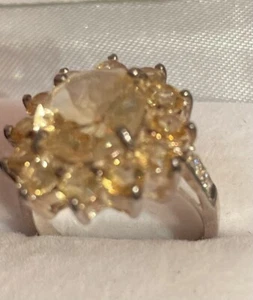 10,05 KT. NATÜRLICHER AAA ORANGEGELB CITRIN OVAL STERL 925 SILBERRING - Bild 1 von 4