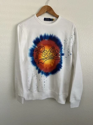 Polo Ralph Lauren Logo Pintura Salpicaduras Polar Suéter Tie Dye Hombre’s Talla Pequeña Foto 1 de 4
