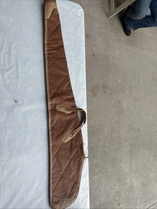 Vintage braun Leder Flintenetui 44" lang x 9" breit am Ende - Bild 1 von 10