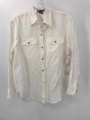 Ralph Lauren de segunda mano blanco talla pequeña P lino abotonado Foto 1 de 3