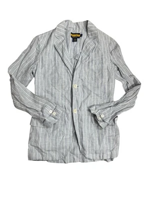 Rugby Ralph Lauren Blazer Womens Size 0 Linen Striped Two Button Preppy - Image 1 of 4