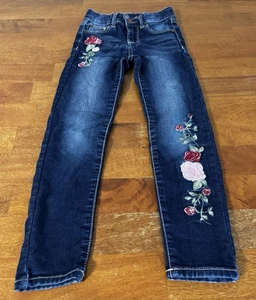 wonder nation youth girls embroidered blue jeans denim Floral Youth 6 - Picture 1 of 10