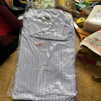 Camisa De Colección Thomas Rosa Algodón 16 34 Azul Amarillo Cuadros  Foto 1 de 3