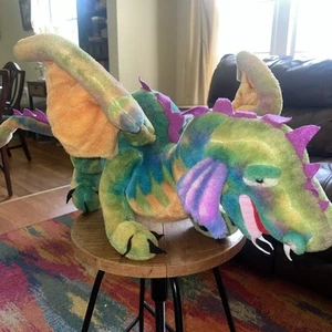 Melissa and & Doug 40" Dragon Giant Large Plush Animal Stuffed Toy Wired - Picture 1 of 10