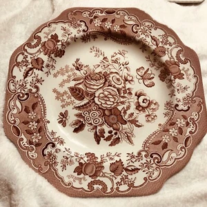 SCHÖNER 9" SPODE ARCHIVE COLLECTION BLAUE ROSE TELLER ROSA/ROT HERGESTELLT IN ENGLAND - Bild 1 von 4