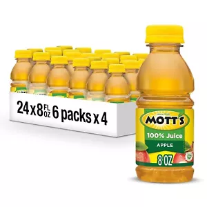 (24 Pack) Mott's 100% Original Apple Juice, V!tamin C Rich, No Added Sugar,8 Oz - Picture 1 of 12