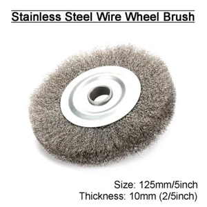 5" Stainless Steel Wire Wheel Brush Cleaning Tool for Bench Grinder Rust Removal - Picture 1 of 6