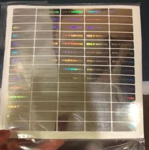 140 Hologramm Leer Sicherheitsetiketten entfernt manipulationssichere Aufkleber Garantie WVIR - Bild 1 von 2