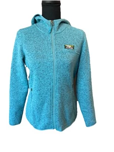 Chaqueta con capucha azul cremallera completa verde azulado polar L.L.Bean para mujer talla XS Petite - Imagen 1 de 6