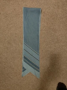 Ladies 6" Pale Blue Pattern w/Darker Blue Bands Scarf - Picture 1 of 5