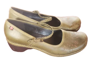 ECCO Green Leather Mary Jane Sussex Clog Comfort Shoe Women’s Size 11-11.5 U.S. - Picture 1 of 7