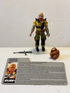 Vintage 1987 GI Joe Taurus Action Figure Complete W/ Accessories & File Card - Picture 1 of 5