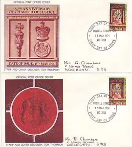 150th Anniversary of Justice Charter (2no. Used AP FDC's) 1974 - Picture 1 of 1