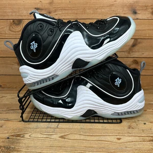 Nike Trainers Mens Size UK 12 Air Penny 2 Black Patent Football Grey Basketball - Picture 1 of 13