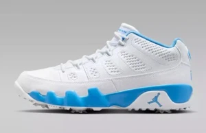 Nie Air Jordan 9 G White University Carolina Blue Golf Shoes FJ5934 101 Men's - Picture 1 of 9