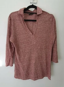 Mossimmo Dutti Made In Morocco Collared Stripe Knit Top Sz S - Picture 1 of 4