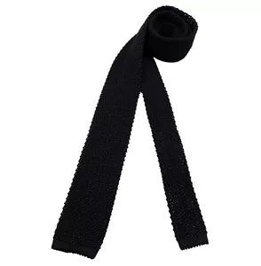 🆕SUITSUPPLY XL Solid Black Knit Silk LUXURY Slim Tie ITALY - Picture 1 of 5