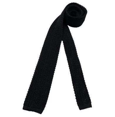 🆕SUITSUPPLY XL Corbata delgada tejida negra lisa seda LUJO ITALIA Foto 1 de 4