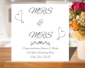 Personalised Gay Wedding Card Mr And Mr Wedding, Mrs And Mrs Same Sex Wedding - Picture 1 of 12