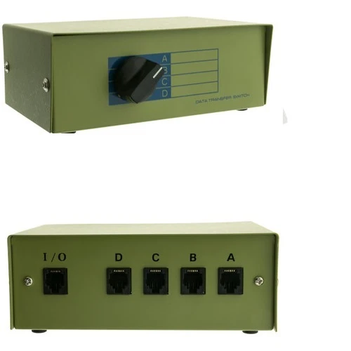 4-PORT RJ11 / RJ12 Female AB 4 Way manual Switch Box  40R1-01604 - Image 1 of 1