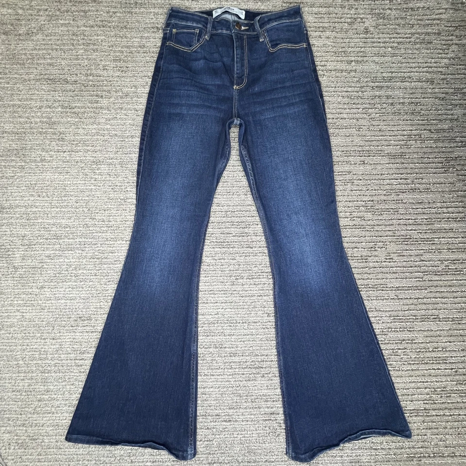 Hollister размер 9с w29 девочек молодежи джинсы изогнутый винтажный Расклешенный высоты джинсовой ткани синий - Изображение 1 из 4