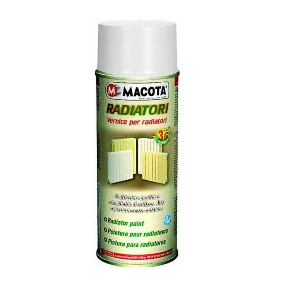 Macota radiatori Vernice Spray per alluminio acciaio ghisa 400 ml Bianco Puro