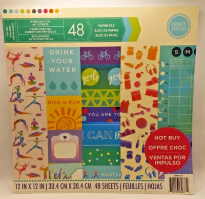 Working On My Fitness 12x12 48 Sheet CRAFT SMITH Cardstock Designer Paper Pad - Image 1 of 4