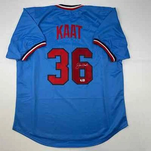 Autographed/Signed Jim Kaat Minnesota Light Blue Baseball Jersey Beckett BAS COA - Picture 1 of 4