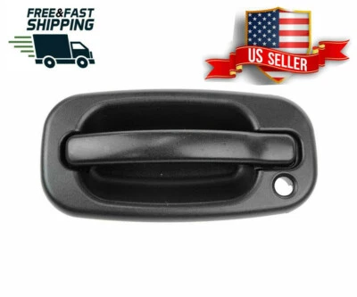 Door Handle Outside Exterior Black Front Driver Side Left LH For Chevy GMC - Image 1 of 3