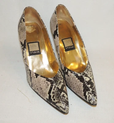 Zapatos de salón Nina de colección años 90 imitación piel de serpiente clásicos punta carrera tacones 7,5 Foto 1 de 4