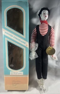 Vintage Show Stoppers "Marcel" Porzellan Pantomime Puppe F264 mit Box & Hängeetikett - Bild 1 von 10