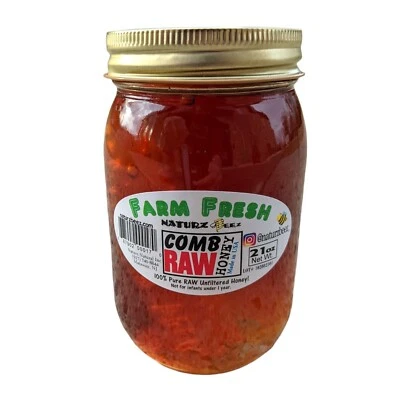 RAW HONEY COMB 21oz 100% PURE UNFILTERED USA HONEYCOMB - Image 1 of 4