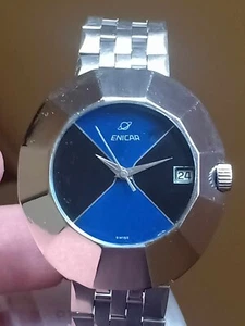 Enicar Sherpa Star Automatic Rare Blue Stone Dial - Picture 1 of 16