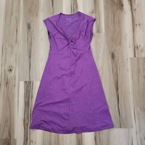 Patagonia Bandha Dress Womens Size Small Purple Slim Fit V-Neck Stretch - Picture 1 of 12