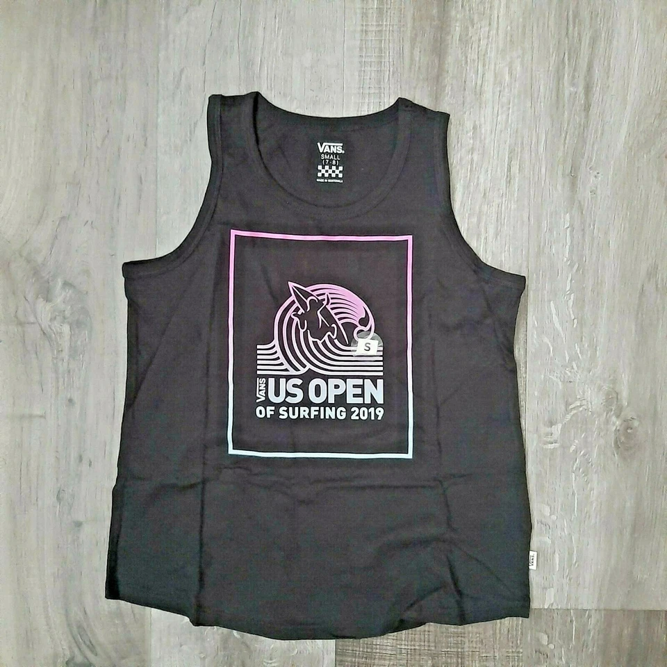 Camiseta sin mangas Vans 2019 US Open Logo negra de surf para niñas talla S (7-8 años) Foto 1 de 1