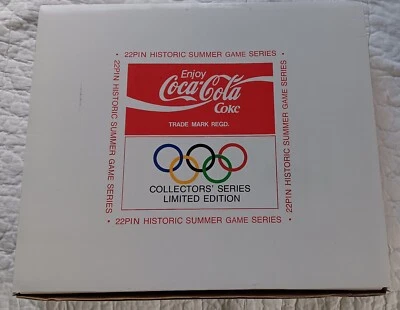 Coca Cola Collector's Series 22 Pin Historic Summer Olympics Games Set, Framed - Image 1 of 4