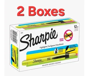 24 Stück Sharpie einziehbare Textmarker, schmale Meißelspitzen (2 Boxen) 12 Stück - Bild 1 von 6