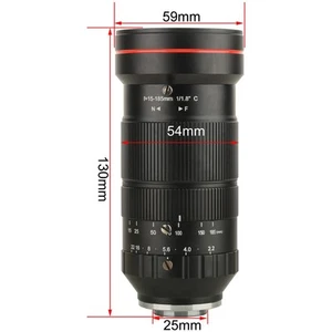 KOPPACE 8 Million Pixel 15-185mm Manual Zoom Industrial Inspection Lens C-Mount - Picture 1 of 8